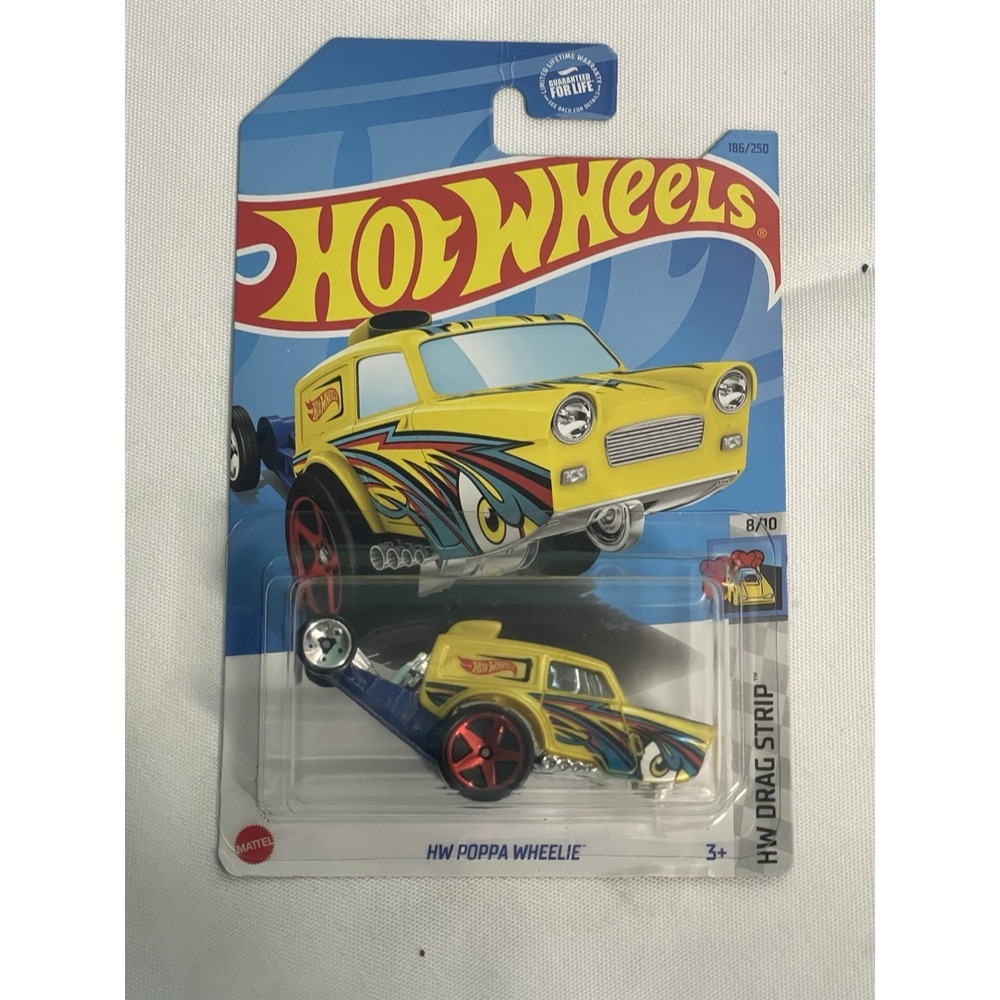 Hot‎ Wheels Short Card Poppa Wheelie 8/10 HW Drag Strip 186/250 "NEW" BinB